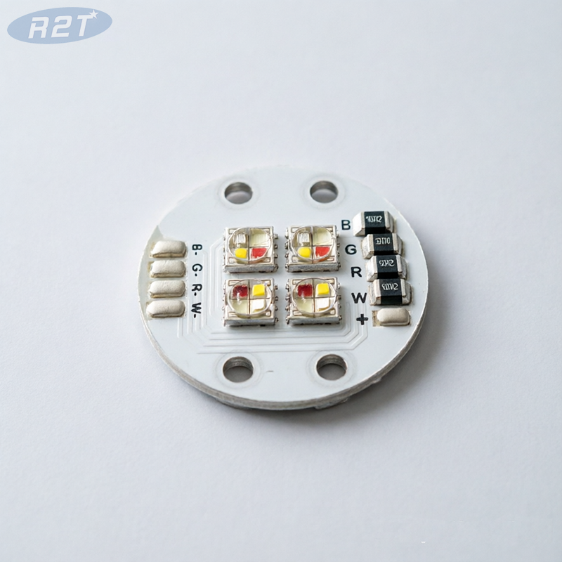 Módulo LED RGBW redondo compacto de 12 V CC: PCB de aluminio de 30 mm con LED Cree XML2 5050 RGBW y resistencias integradas
