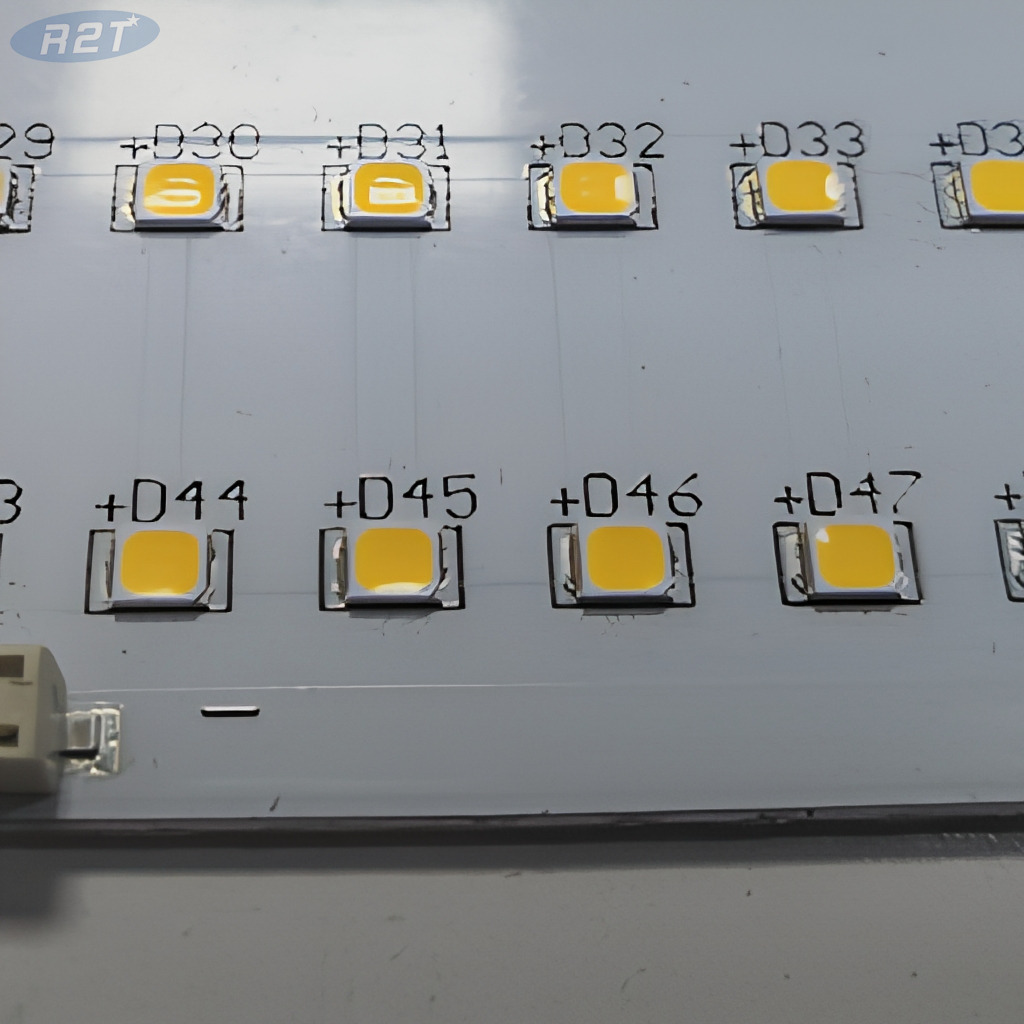 56-SMD2835 Placa de aluminio LED de alto voltaje (75-90V200mA) Soluciones PCBA personalizadas - R2T Industria