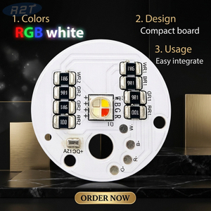 Módulo LED RGBW redondo compacto de 12 V CC: PCB de aluminio de 30 mm con LED Cree XML2 5050 RGBW y resistencias integradas
