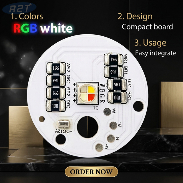 Módulo LED RGBW redondo compacto de 12 V CC: PCB de aluminio de 30 mm con LED Cree XML2 5050 RGBW y resistencias integradas